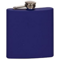 6 Oz. Matte Blue Laserable Stainless Steel Flask
